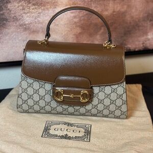 ✨ Gucci Horsebit 1955 GG Supreme Top Handle Bag w/ COA & 2 Straps ✨